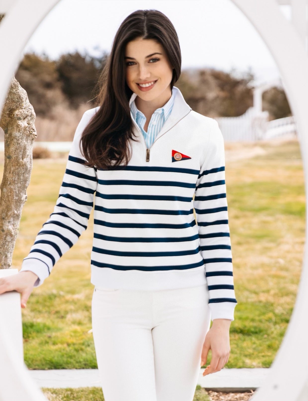 Saltwater Striped Quarter Zip - Women's