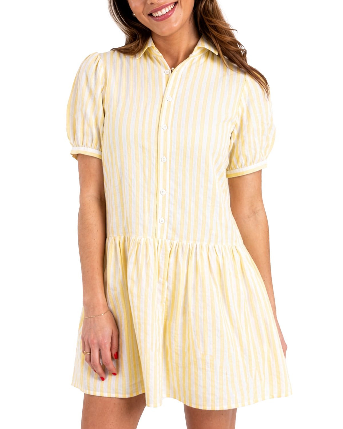 The Seaside Stripe Dress in Yellow