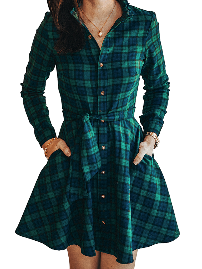 Under the Mistletoe Flannel Dress