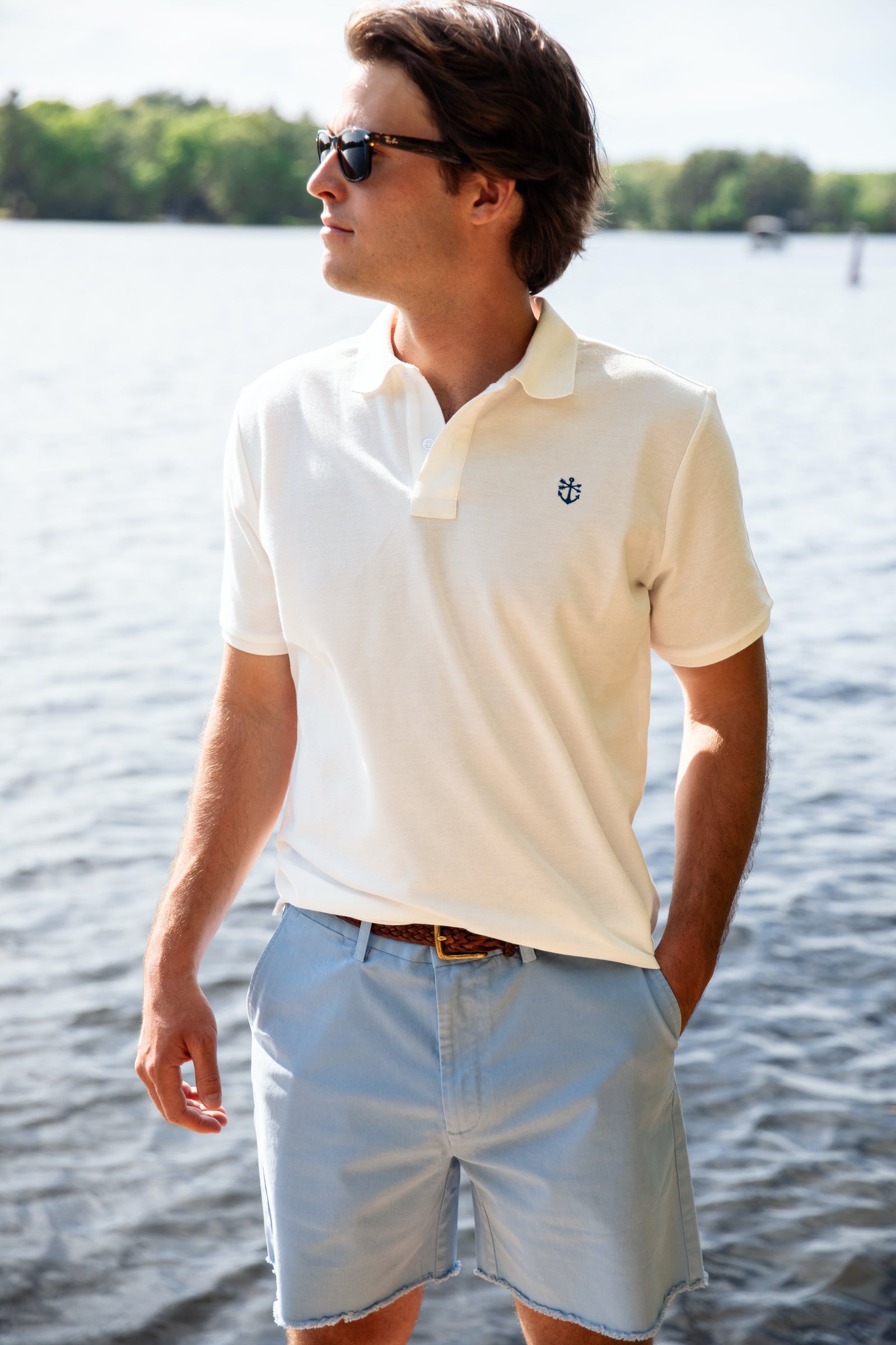 KJP Men's Chatham 1982 Pique Polo Shirt in White – Kiel James Patrick