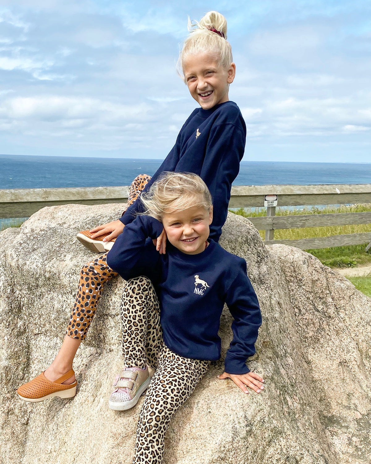 Nantucket Golden Kids Embroidered Monogram Sweatshirt