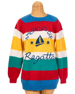 Vintage: Americas Cup Regatta Multi Stripe Sweater