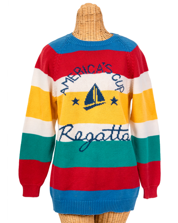 Vintage: Americas Cup Regatta Multi Stripe Sweater