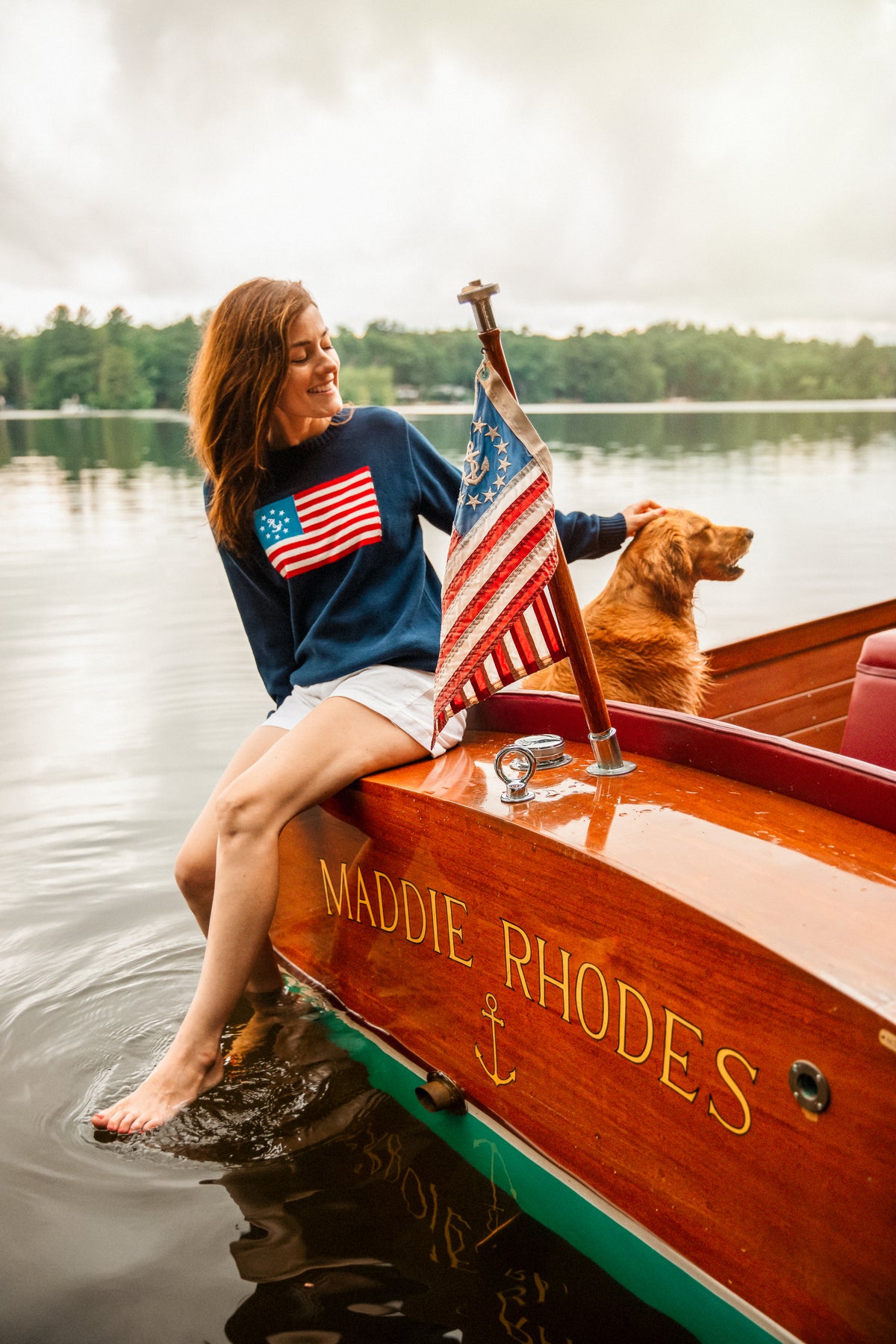 American Yacht Flag Sweater in Navy