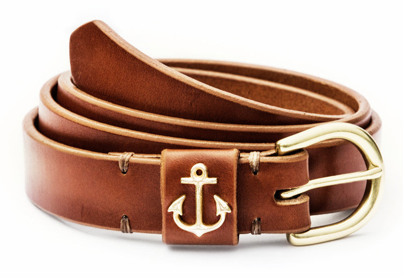 J.Crew: Leather Belt With Anchor Buckle For Women