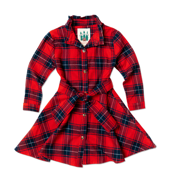 Apple Pie Skillet Kids Flannel Dress