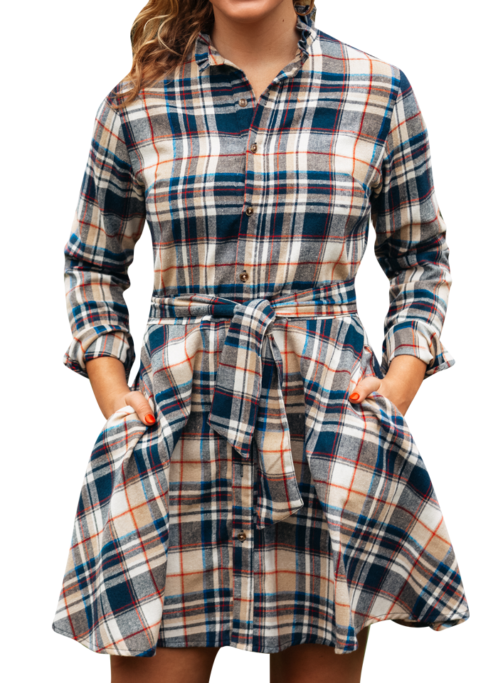 Acorn Harvest Flannel Dress