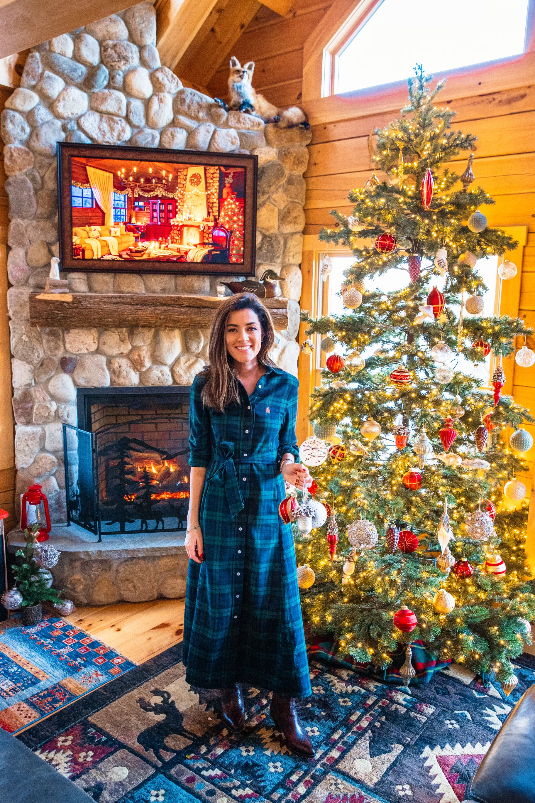 Under the Mistletoe Flannel Maxi Dress
