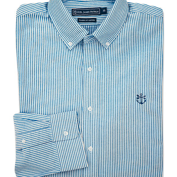 CaleカルSTRIPE SHIRT JACKET Blue-Striped-