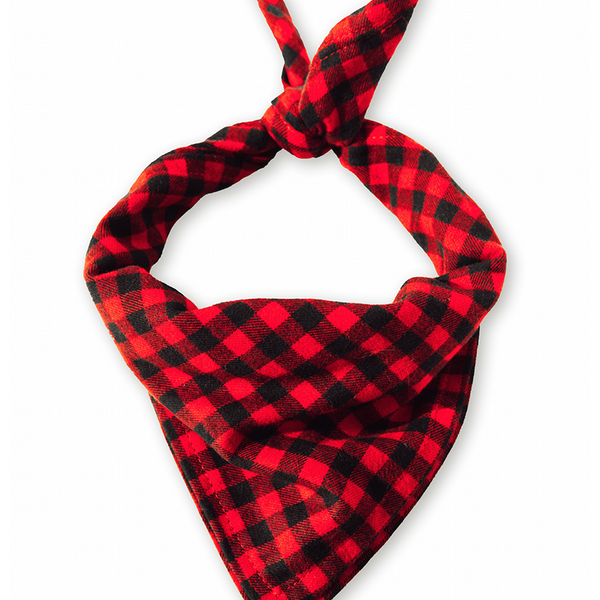 Bavoir Bandana Funky Giraffe – Rouge Et Noir, 100% Coton Devant, Polaire Dos, Boutons-pression