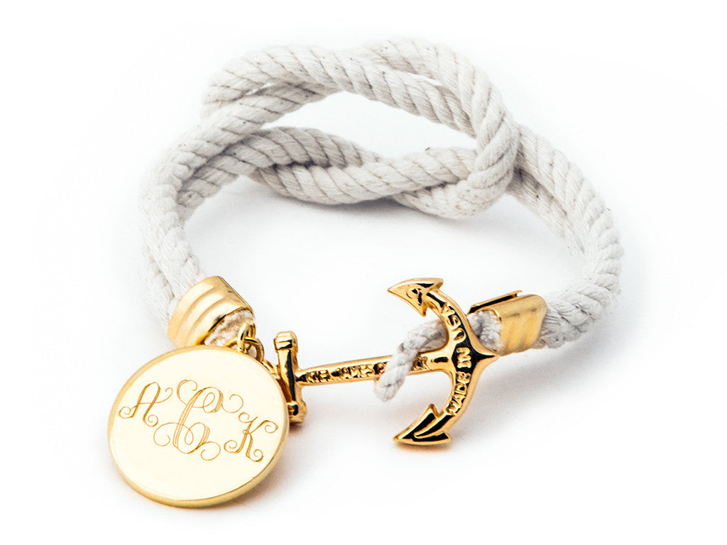 Cape Knot Hitch Mom-o-gram - Kiel James Patrick Anchor Bracelet Made in the USA