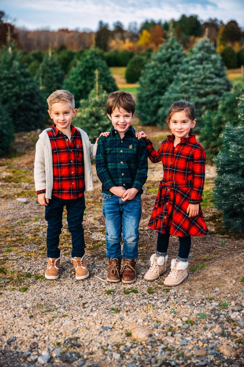 Under the Mistletoe Kids Flannel Shirt