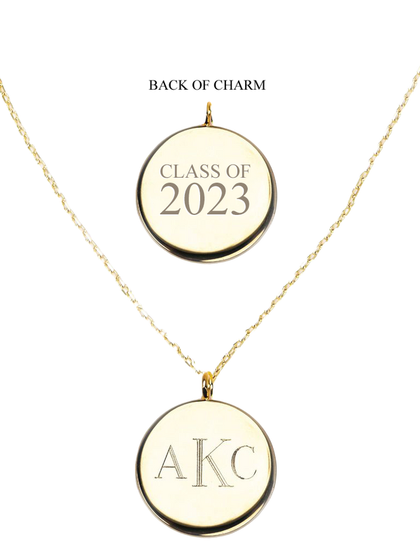 Gold Class of 2023 Monogram Pendant Necklace