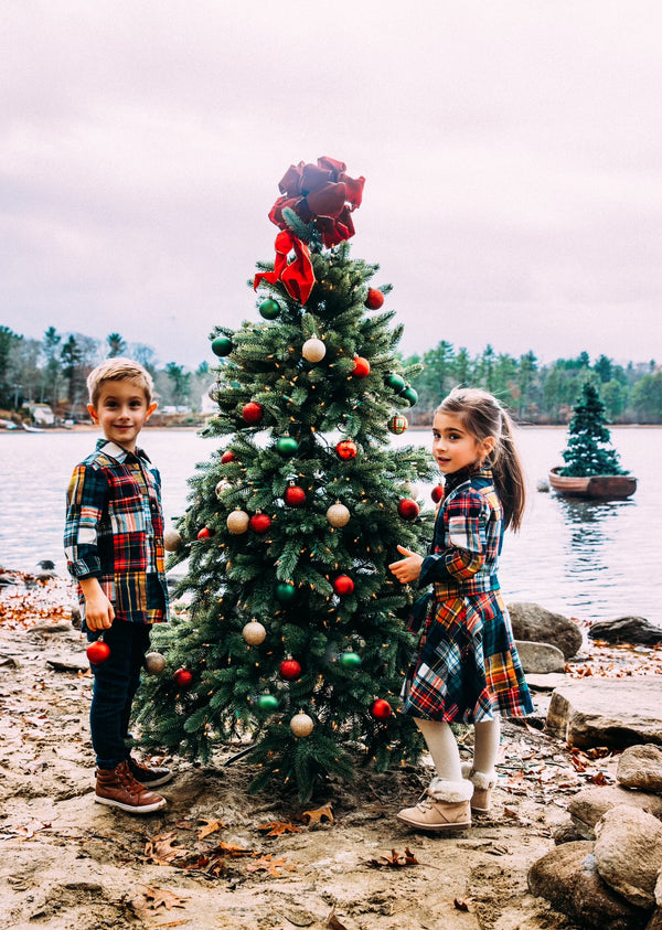 Holiday Patchwork Kids Flannel Dress