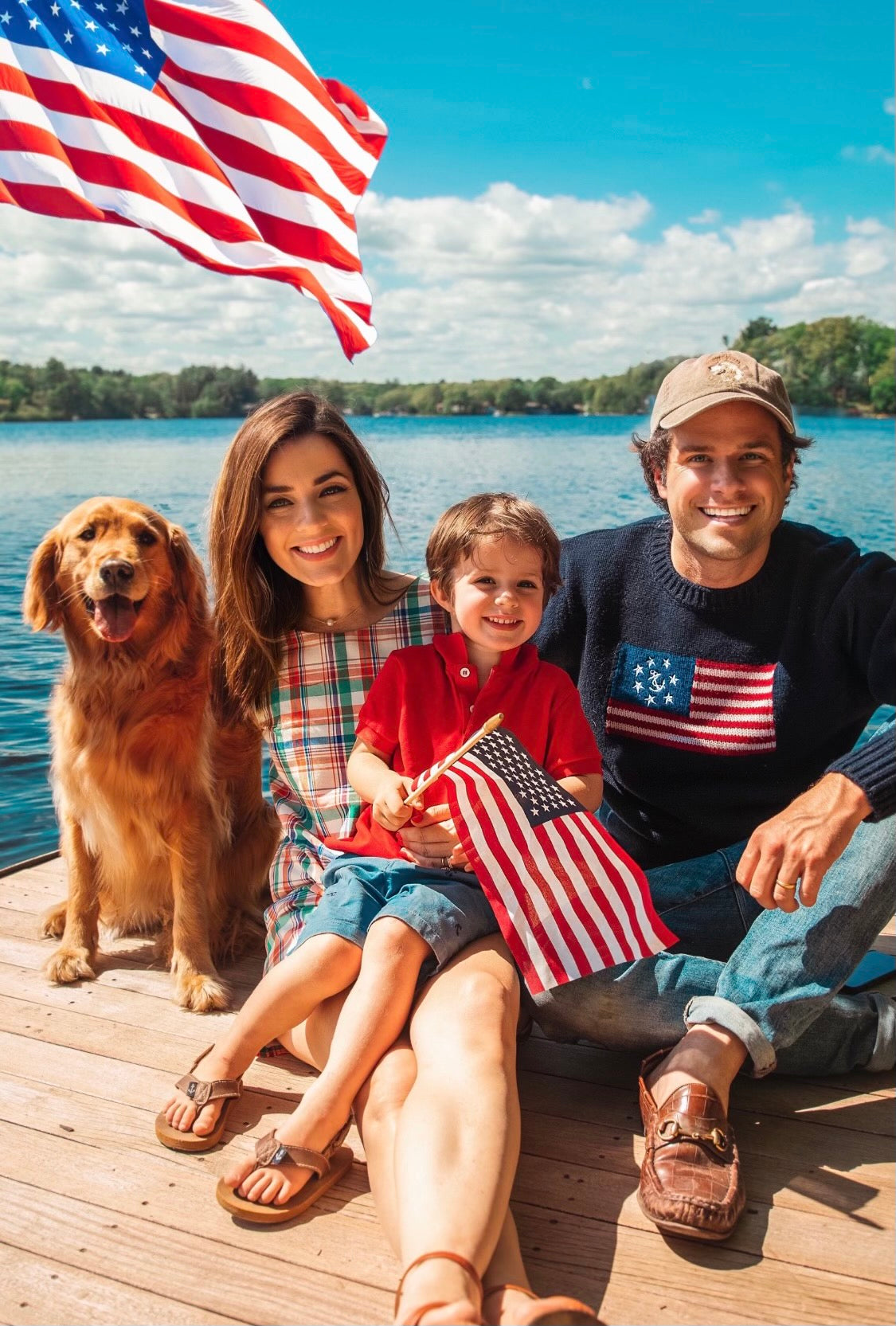 American Yacht Flag Sweater in Navy