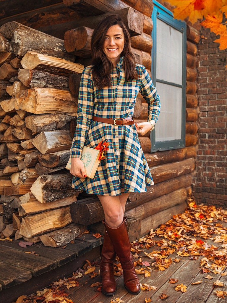 red plaid flannel dresses