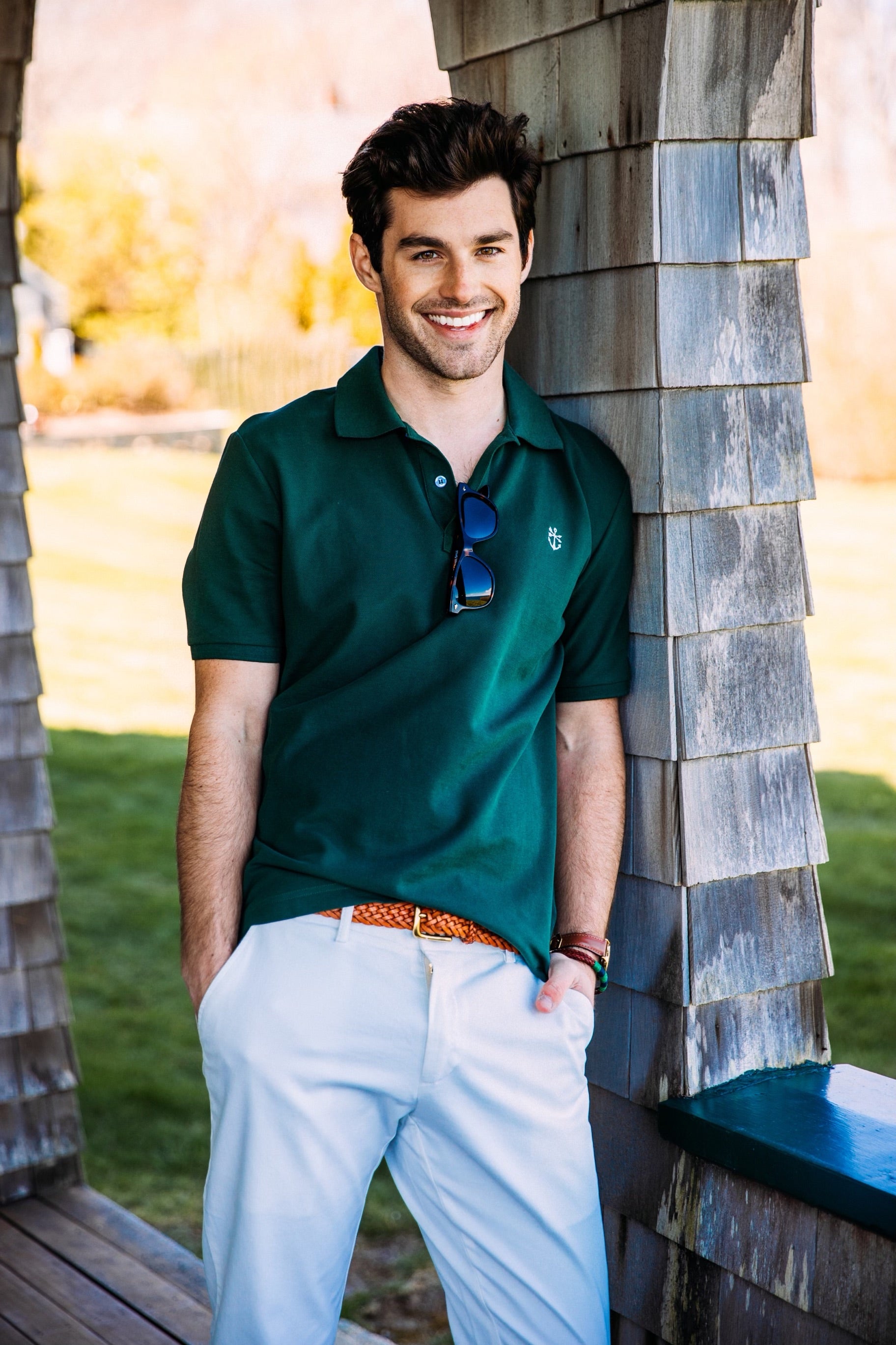 Lake Winnipesaukee 1989 Pique Polo Shirt in Forrest Green