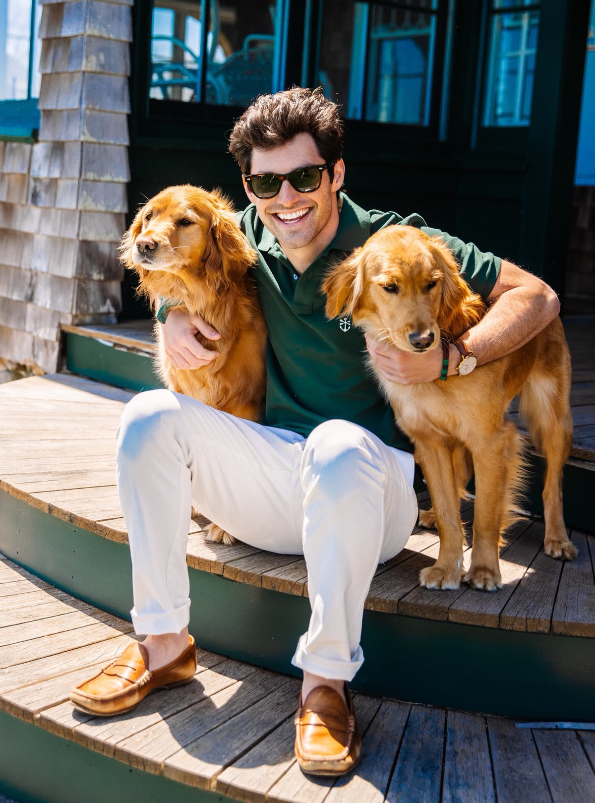 Lake Winnipesaukee 1989 Pique Polo Shirt in Forrest Green
