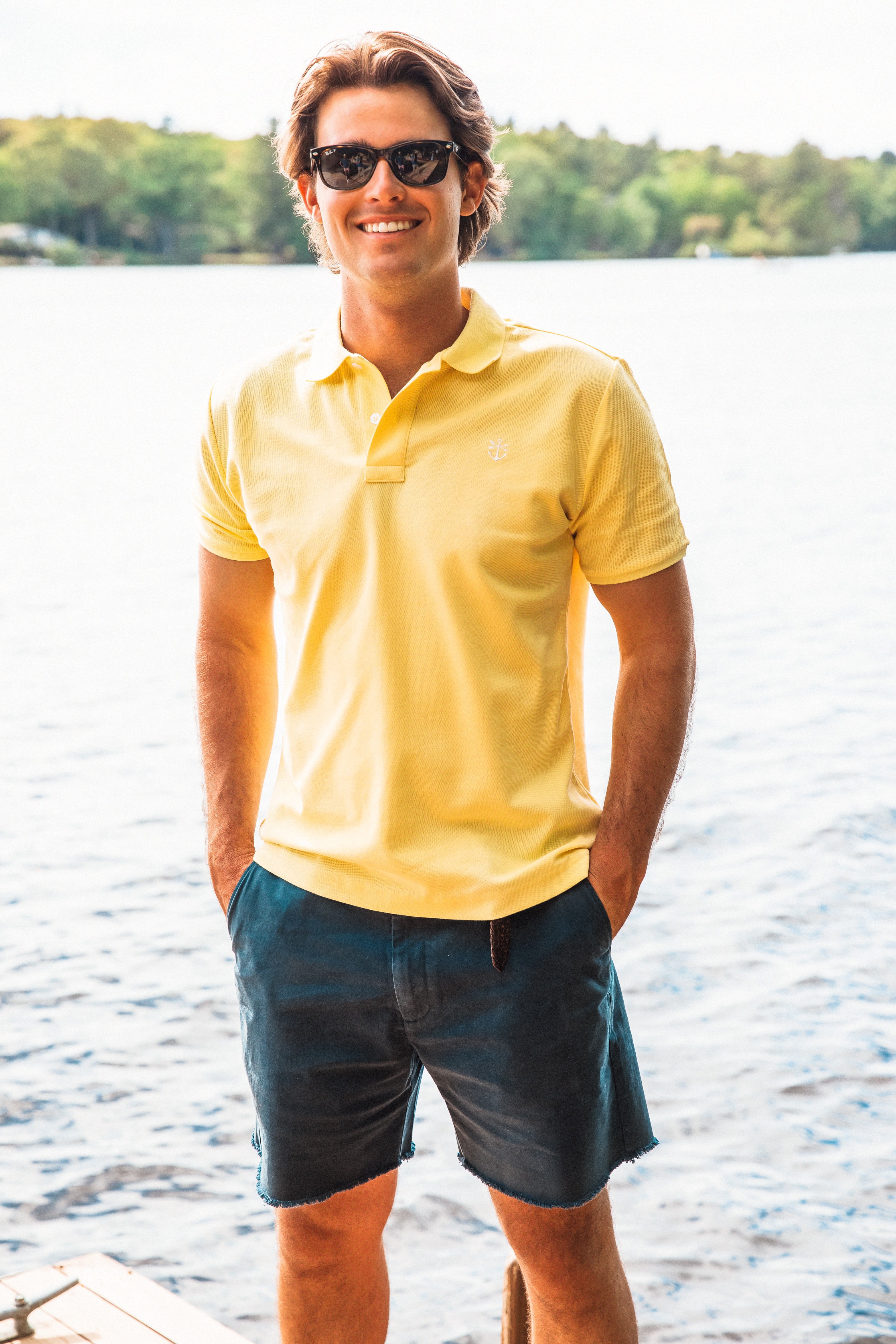 Watch Hill 1983 Pique Polo Shirt in Yellow