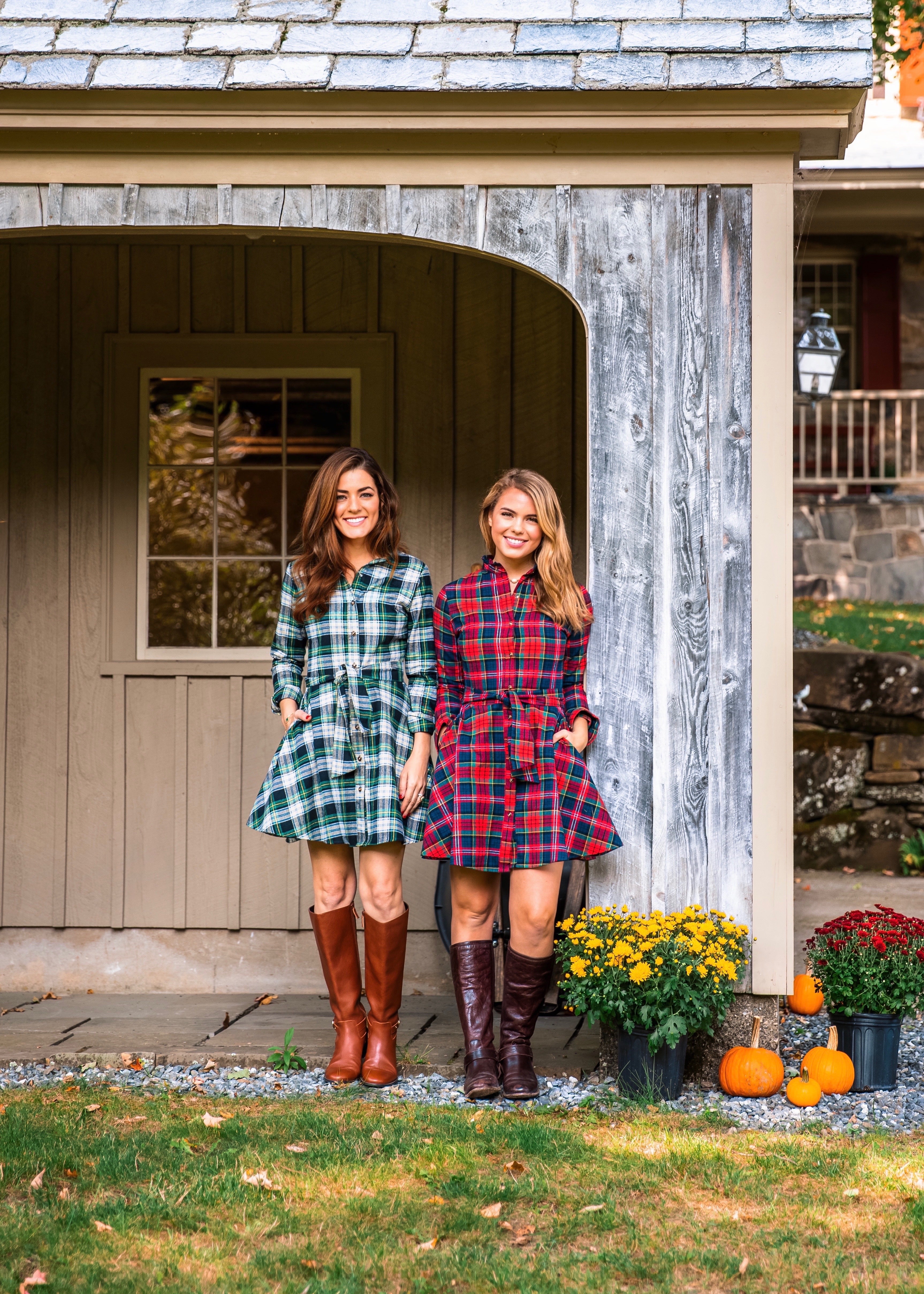 Green Mountain View Flannel Dress