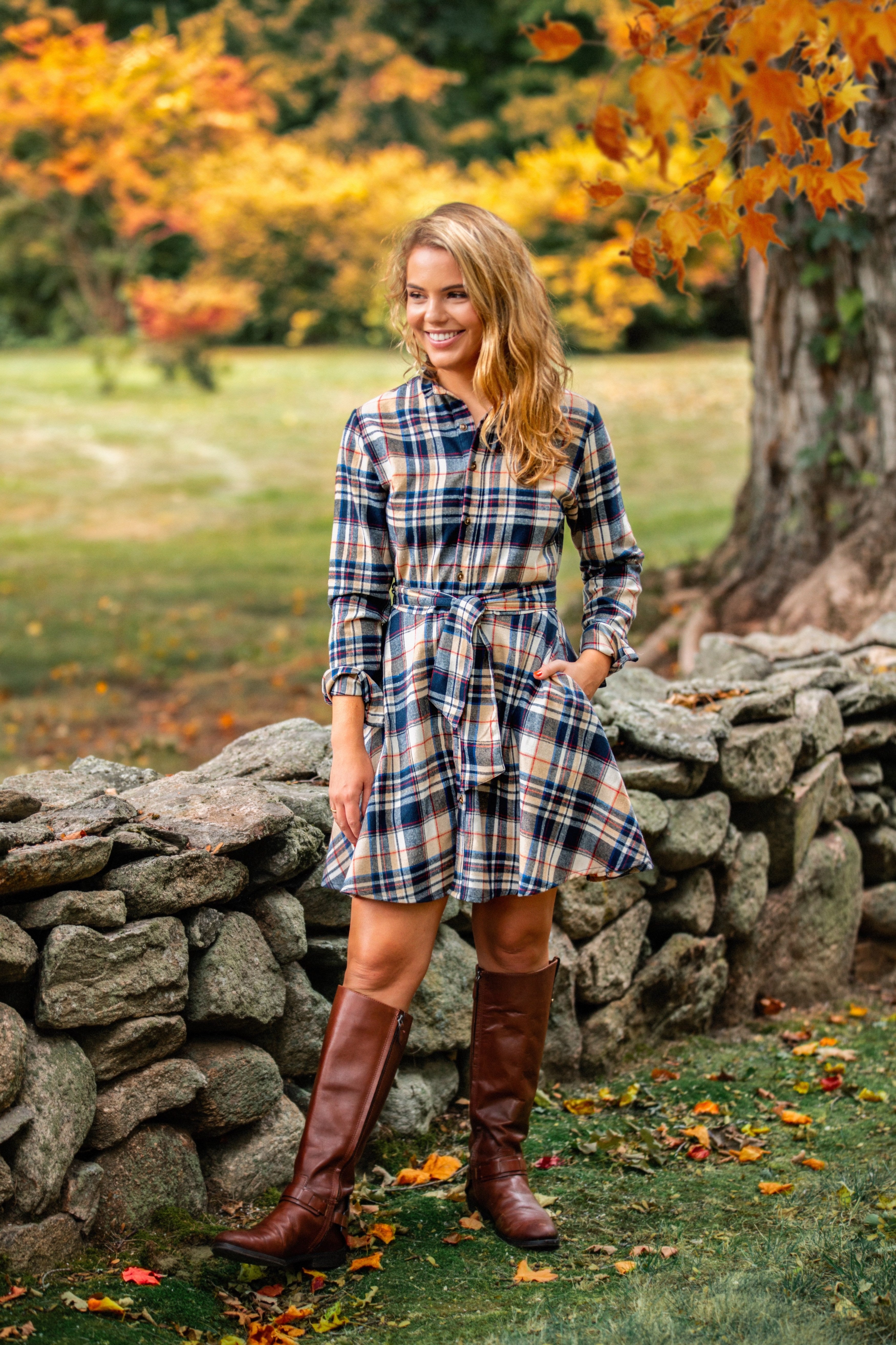 Acorn Harvest Flannel Dress