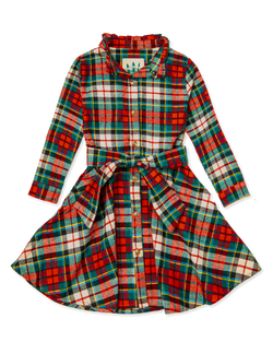 Home for the Holidays Kids Flannel Dress