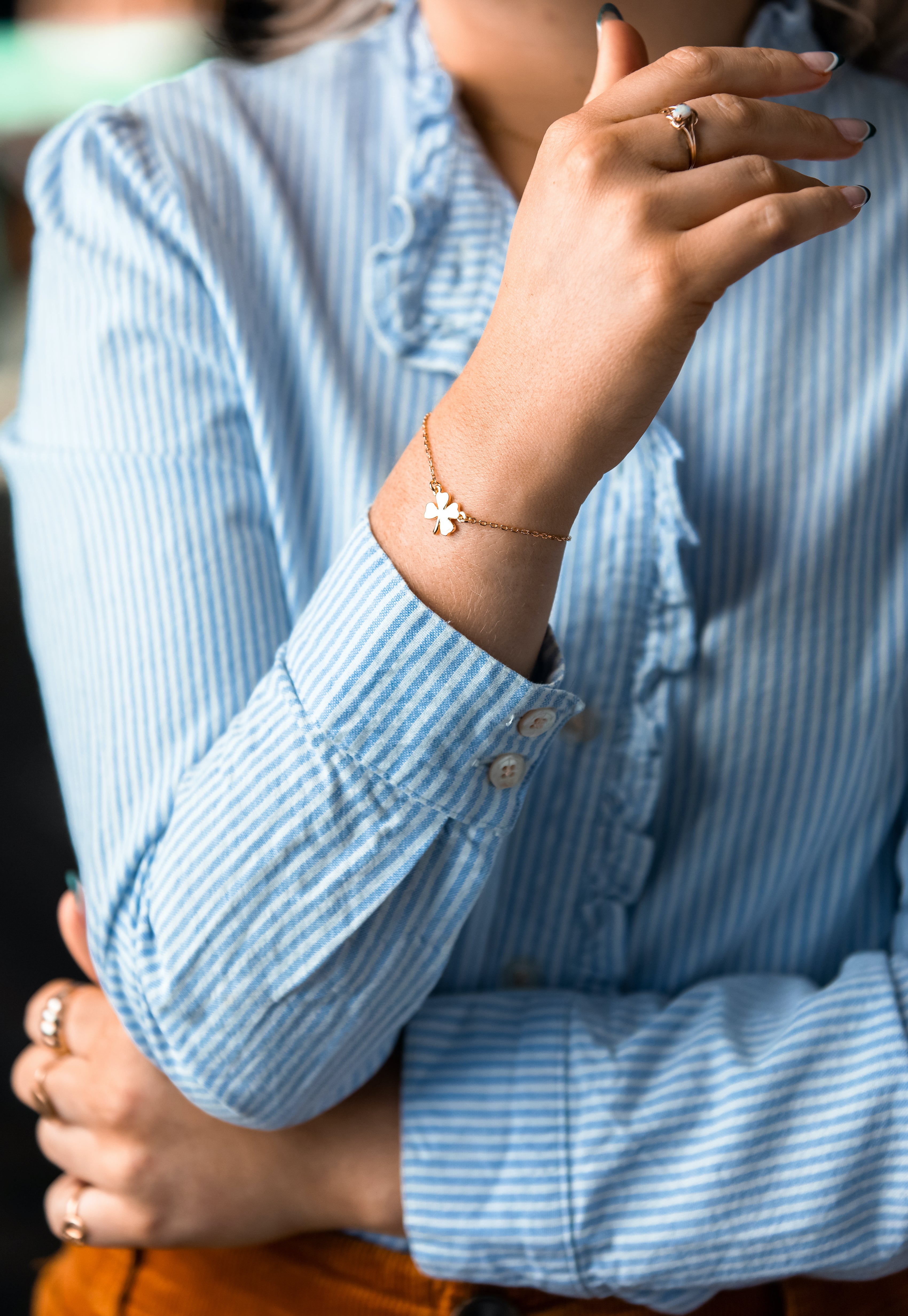 Gold Four Leaf Clover Bracelet