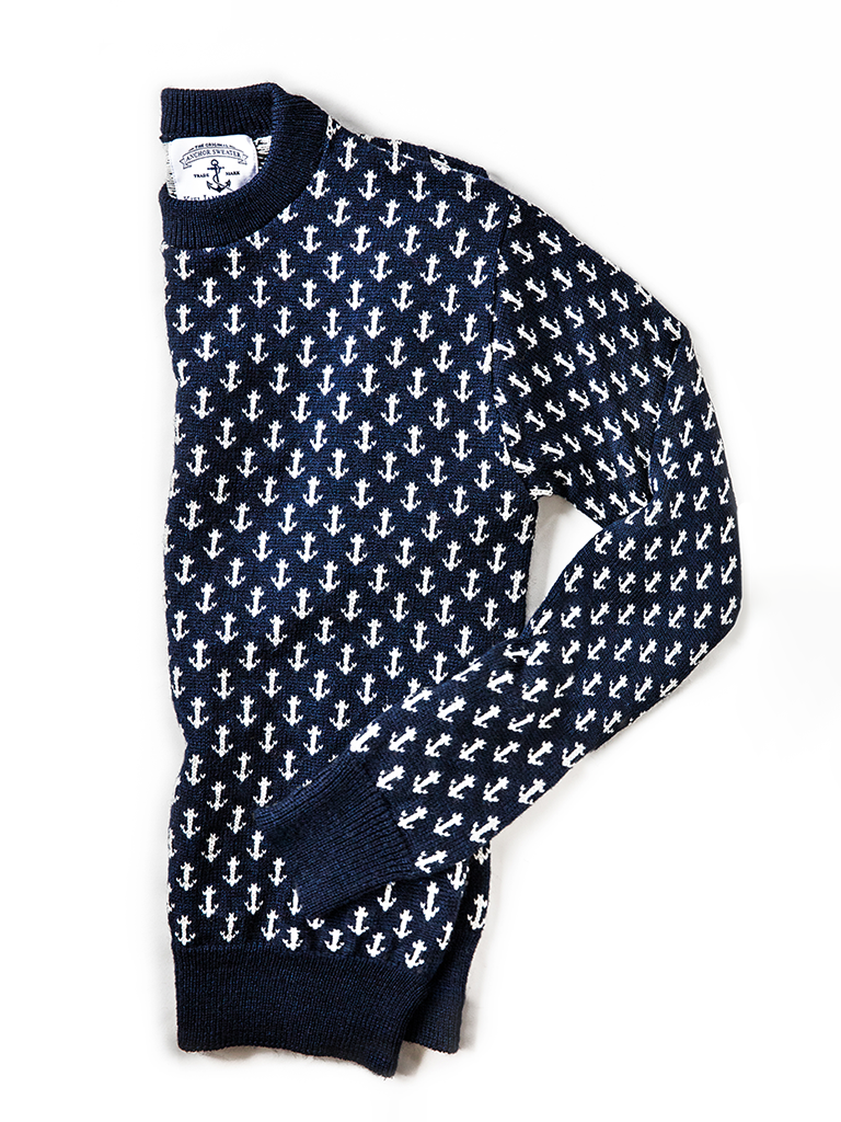 The Original Anchor Birdseye Sweater in Navy