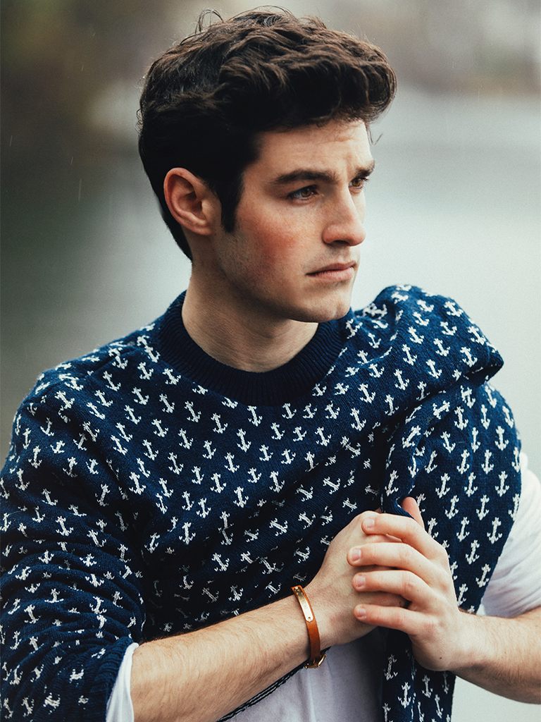 The Original Anchor Birdseye Sweater in Navy