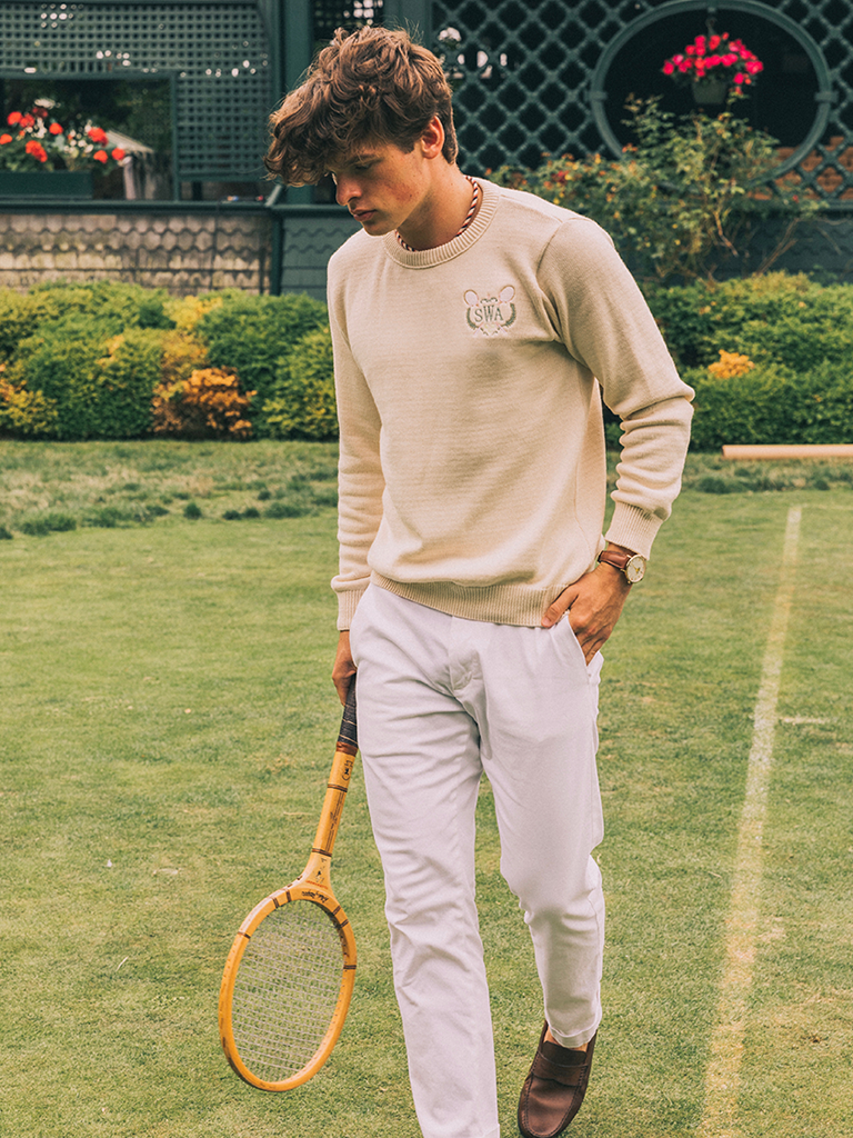 KJP Men's Newport Tennis Club Embroidered Monogram Sweater