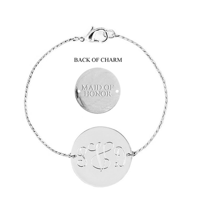 Monogram Chain Wedding Bracelet Silver / Xs / Script