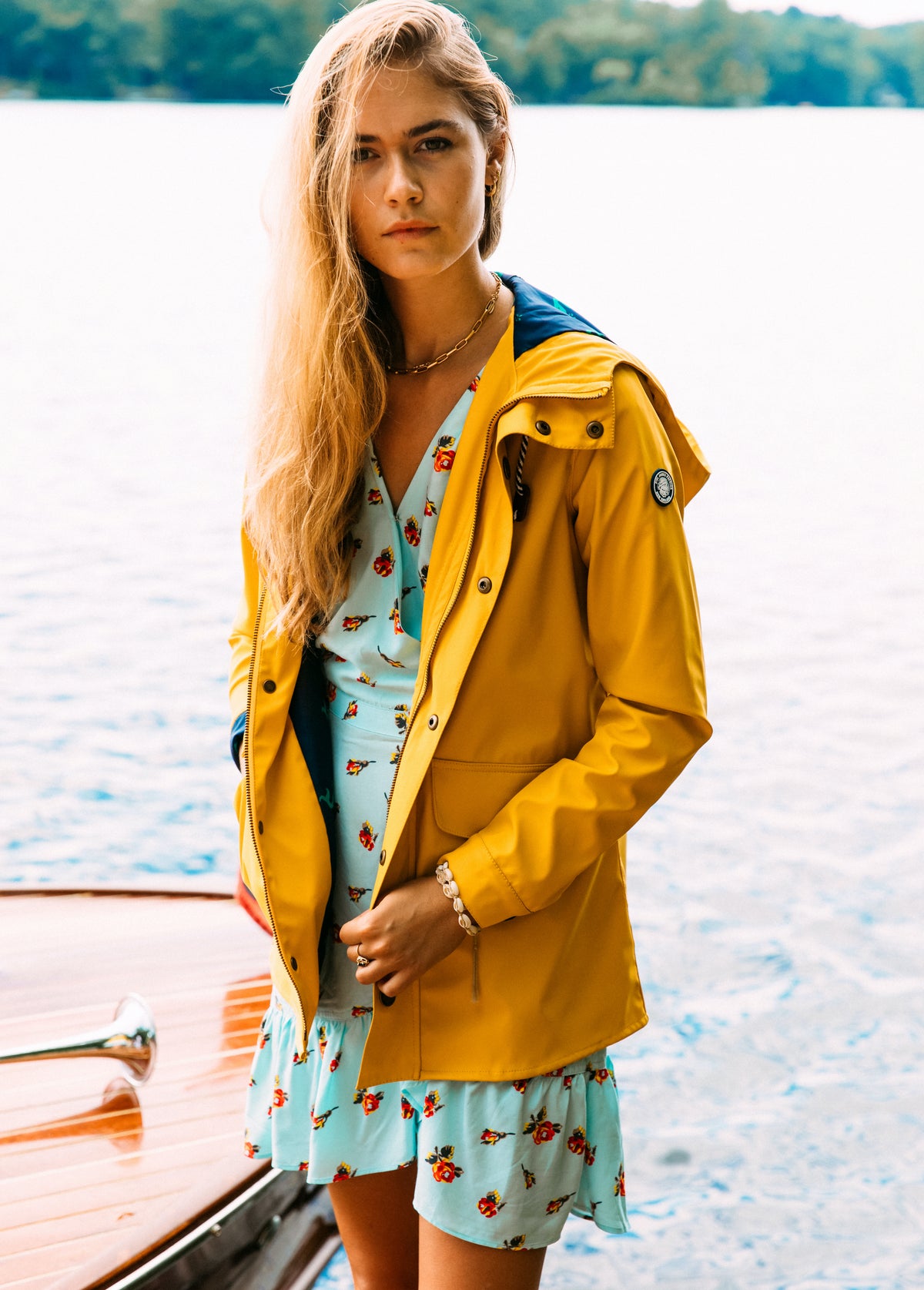 Old Salt Raincoat in Yellow - Women's