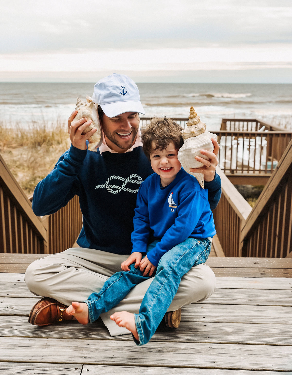 Sail Away Kids Embroidered Monogram Sweatshirt