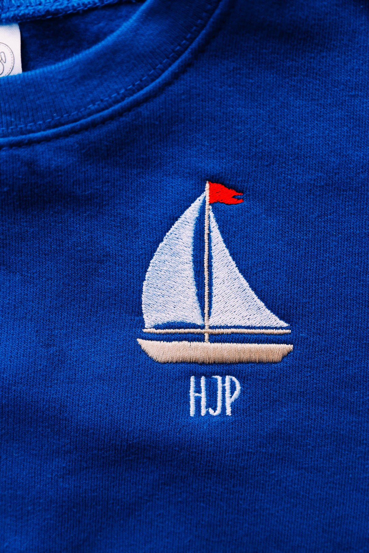 Sail Away Kids Embroidered Monogram Sweatshirt