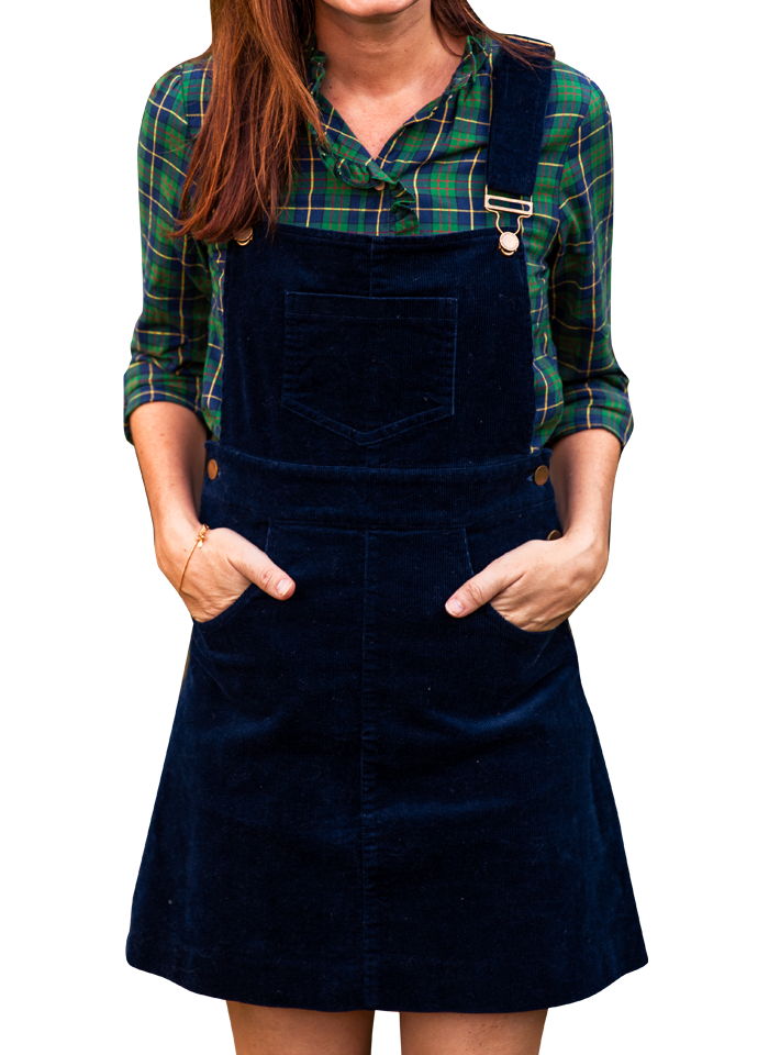 October Night Corduroy Jumper Dress