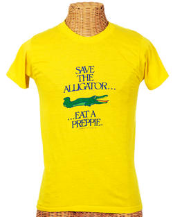Vintage: Save the Alligator Eat a Preppie Yellow Tee