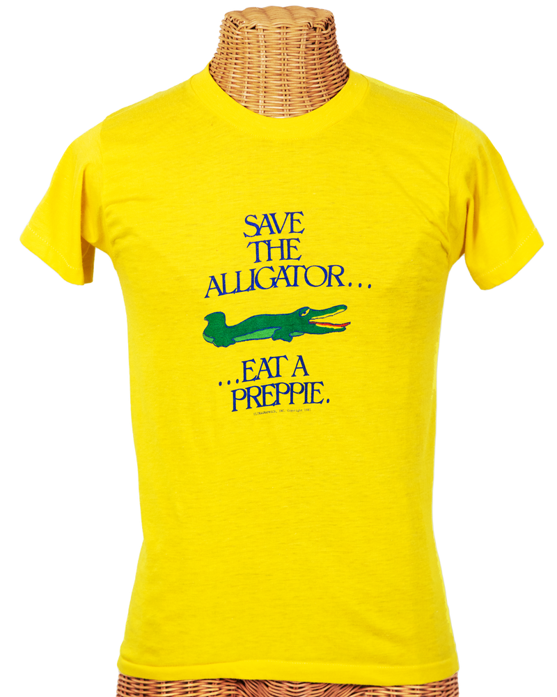 Vintage: Save the Alligator Eat a Preppie Yellow Tee