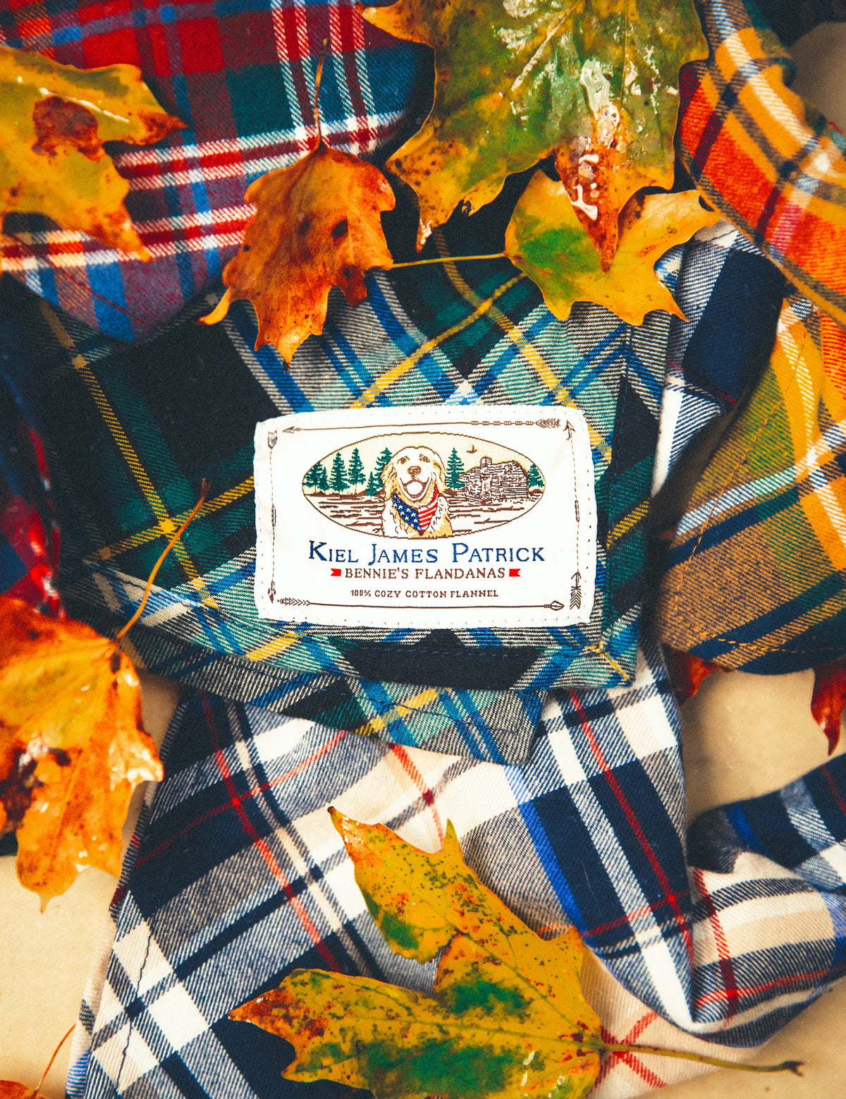 Maple Lake Trail Flannel Dog Bandana