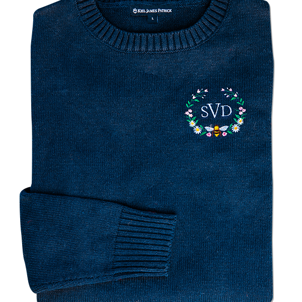 KJP Women's Garden Bee Embroidered Monogram Sweater in Green