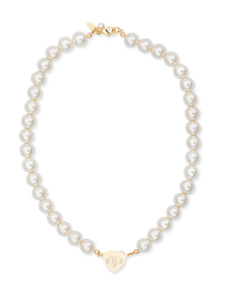 Sweetheart in Pearls Engravable Necklace