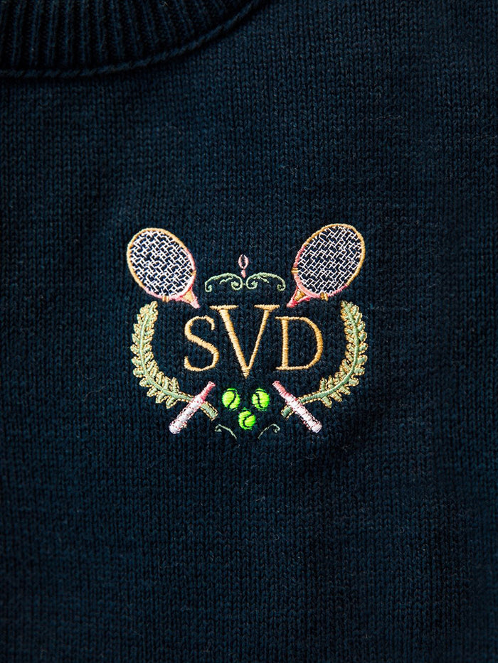 KJP Women's Newport Tennis Club Embroidered Monogram Sweater