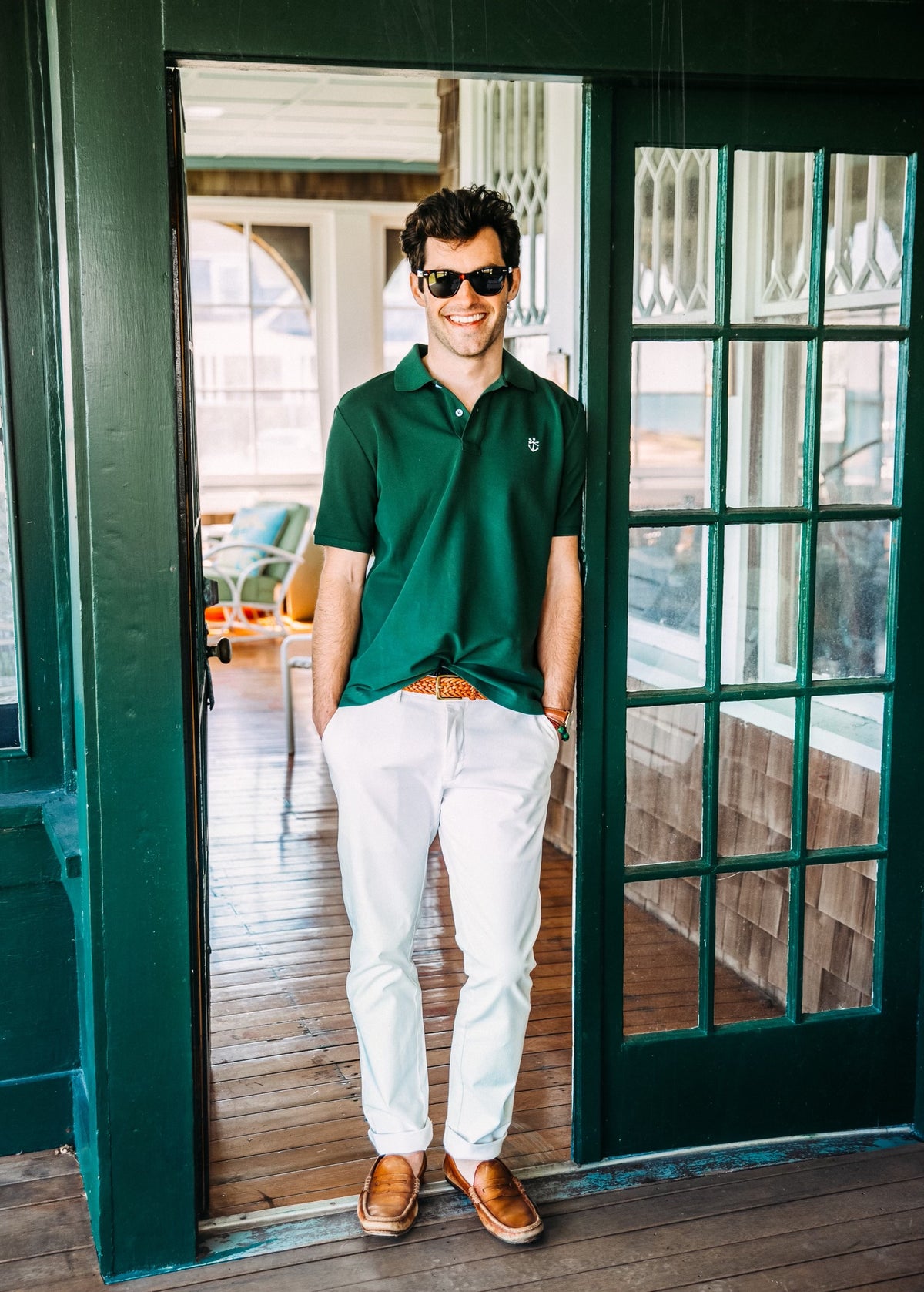 Lake Winnipesaukee 1989 Pique Polo Shirt in Forrest Green