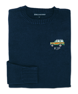 KJP Men's Griswold Woody Embroidered Monogram Sweater in Navy Blue KJP Men's Griswold Woody Embroidered Monogram Sweater in Navy Blue