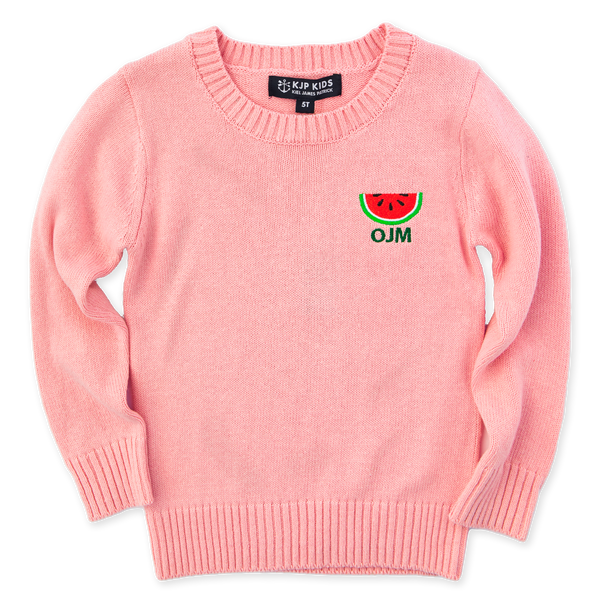 Summer Watermelon Monogram Kids Sweater