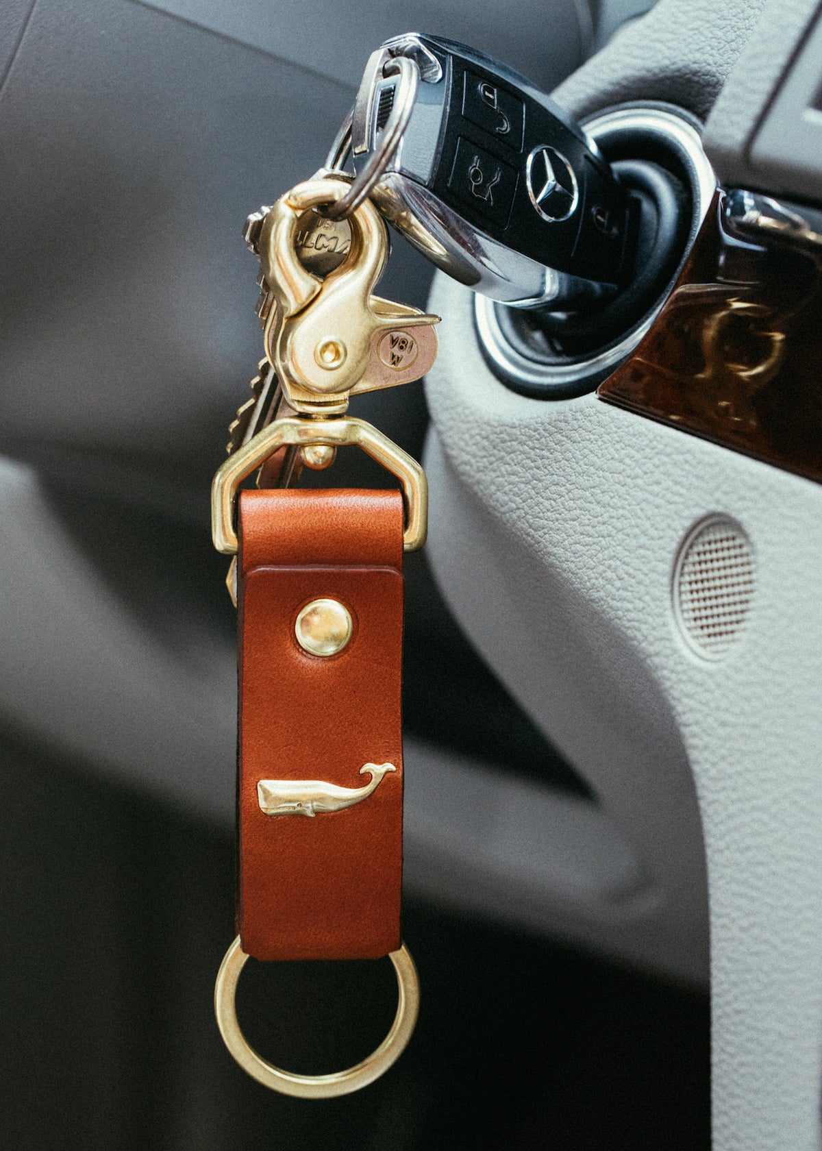 Whale of an Adventure Leather Key Strap