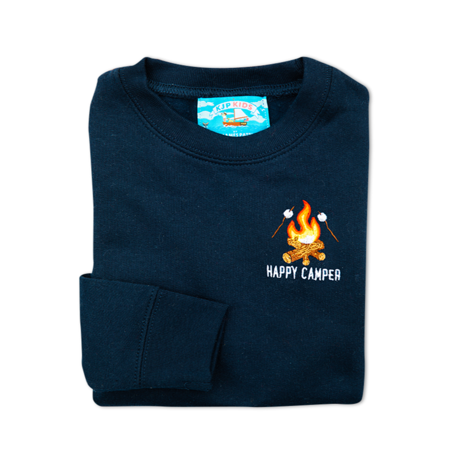S'mores Happy Camper Kids Embroidered Sweatshirt