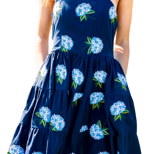 KJP Women's Blue Hydrangea Ruffle Dress Kiel James Patrick KJP Women's Blue Hydrangea Ruffle Dress Kiel James Patrick
