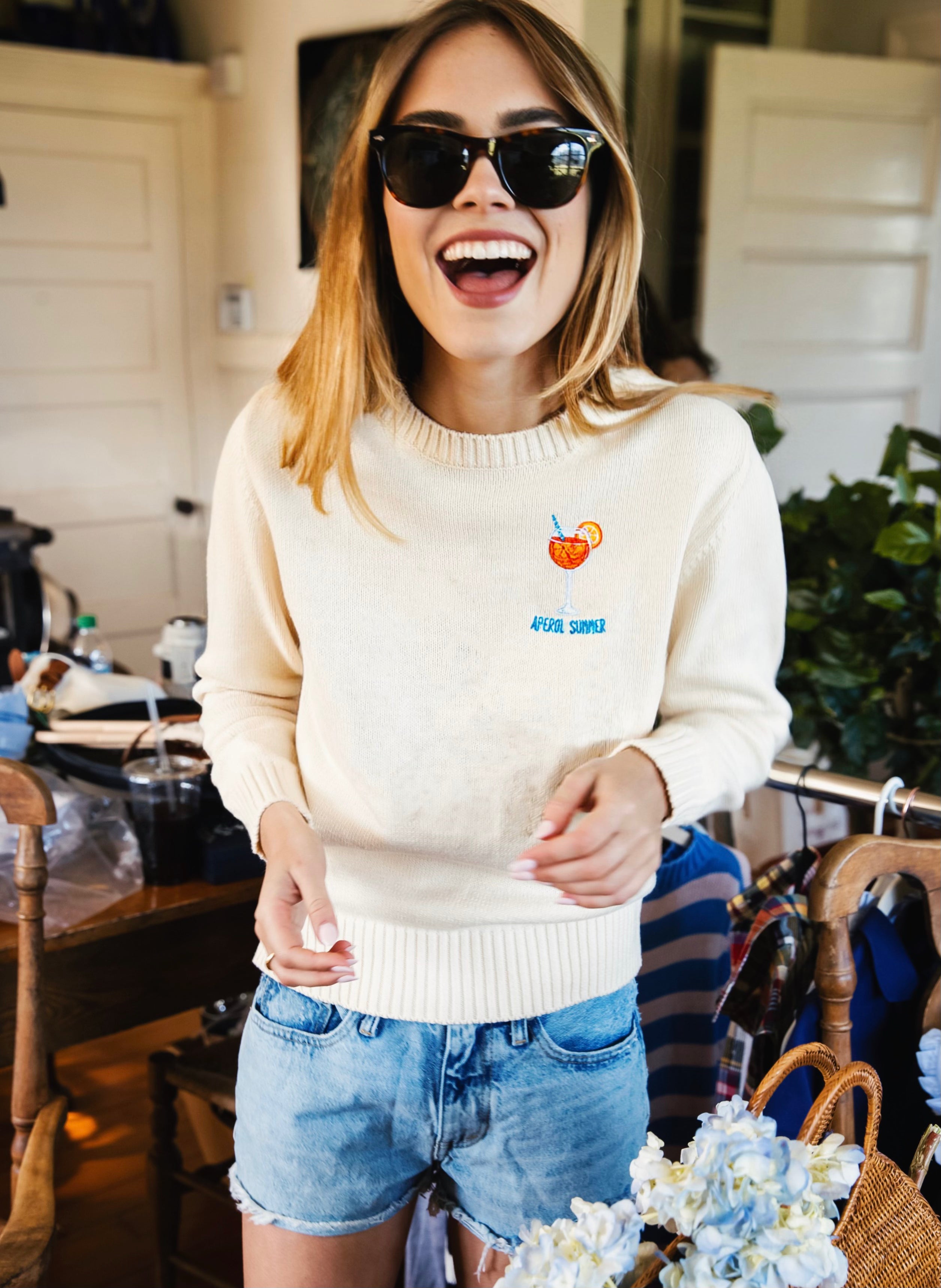 Aperol Summer Embroidered Sweater