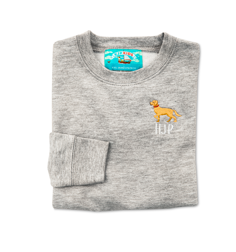 Nantucket Golden Kids Embroidered Monogram Sweatshirt