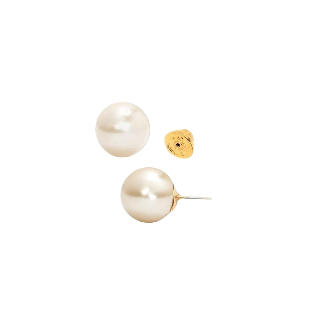 ★関税込★VINTAGE HOLLYWOOD★Midnight Grey Pearl Earring.s★ JAPAN White-gray Vintage Pearl Earrings – Find Vintage Beauty